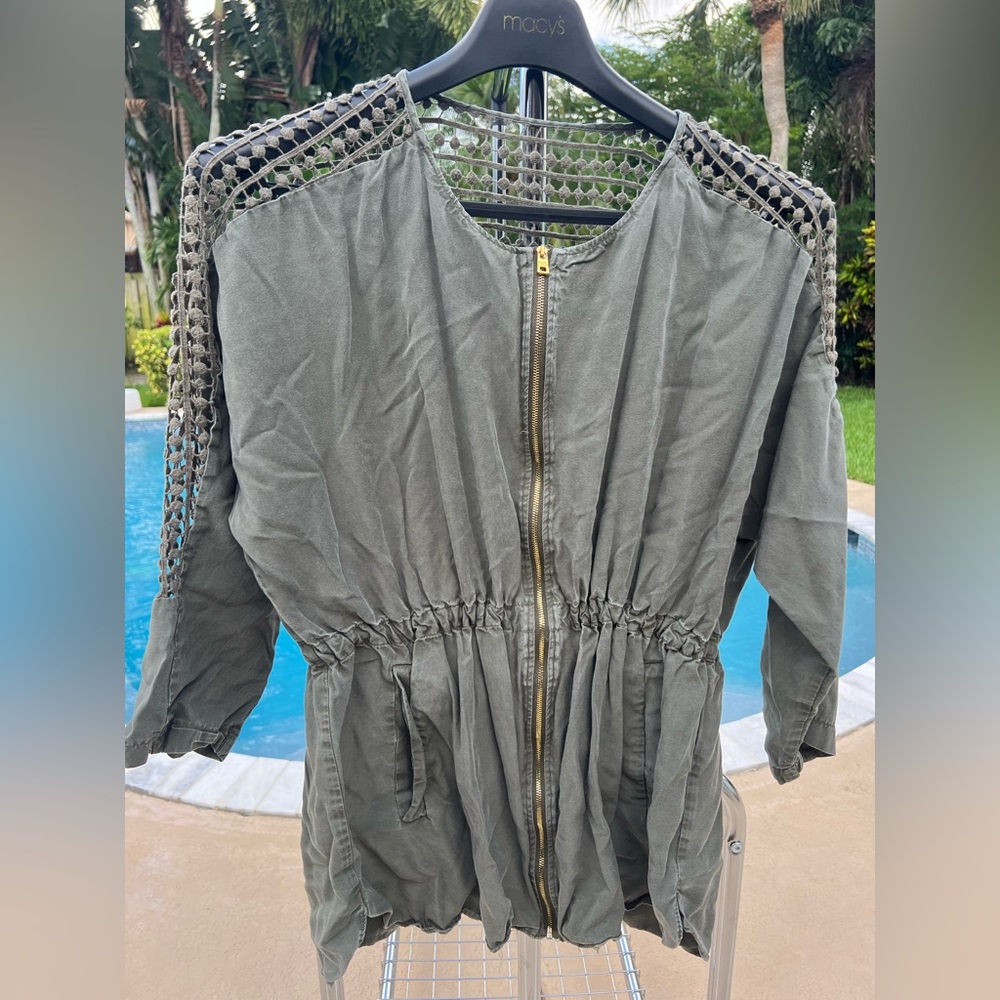 Marc New York Khaki Utility Jacket with Mesh Sleeves
